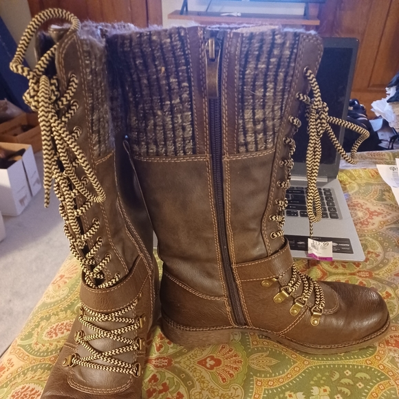 Spring Step 38 7.5 7 1/2 brown calf boots shoes - Picture 6 of 6